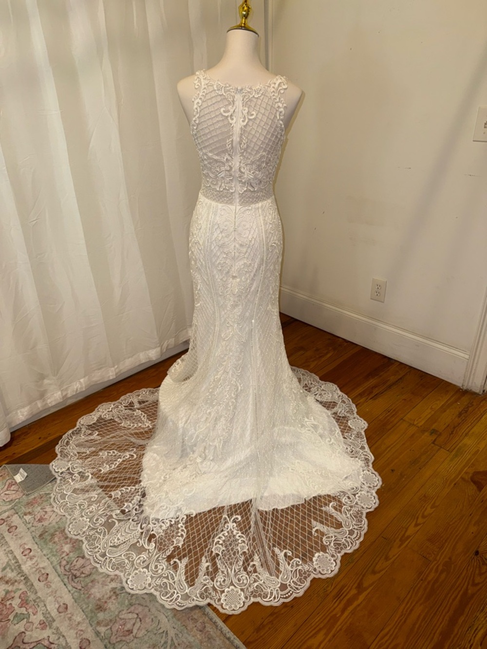 Christina Wu Ivory Lace Fit-and-Flare Wedding Gown - Picture 2 of 3